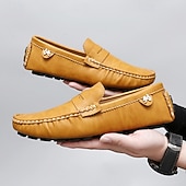 billiga Casual loafers-Herrloafers i läder – bekväma slip-ons för vardagsbruk, kontor och resor