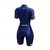 Χαμηλού Κόστους Γυναικεία ρούχα τριάθλου-Γυναικεία Φανέλα και σορτς ποδηλασίας Ολόσωμη στολή για τρίαθλο Κοντομάνικο Ποδηλασία Βουνού Ποδηλασία Δρόμου Καλοκαίρι Άνοιξη Φθινόπωρο Θαλασσί Μαύρο Γκρίζο Ποδήλατο Γρήγορο Στέγνωμα Moale