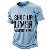  Maglietta divertente da uomo che beve "Stai zitto, fegato, stai bene", maglietta grafica in misto cotone lavato, manica corta, girocollo, abbigliamento casual, abbigliamento s m l xl xxl xxxl
