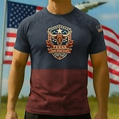  Patriotisk T-skjorte Grafisk T-skjorte Texas Longhorn Lone Star-staten Retro / vintage Patriotisk T-skjorte 1776–2026 til Herre Voksne 3D-utskrift for Uavhengighetsdag 4. juli