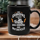 Χαμηλού Κόστους Κούπες &amp; Φλυτζάνια-αστεία κούπα δώρου "μερικοί παππούδες παίζουν μπίνγκο, οι πραγματικοί παππούδες οδηγούν μοτοσικλέτες" μαύρο κεραμικό φλιτζάνι καφέ, τέλειο δώρο για παππούδες που αγαπούν τις μοτοσικλέτες, ιδανικό για