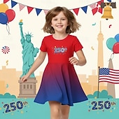  Mädchen' 3D Grafik Kleid Kurzarm 3D-Druck Sommer Frühling Täglich Urlaub Party Niedlich Basic Lässig Kinder 4-12 Jahre Freizeitkleid A Linie Kleid Knielang Normale Passform