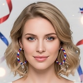  250-jähriges Jubiläum USA Ohrringe Cosplay Erwachsene Damen Unabhängigkeitstag / 4. Juli 4. Juli Party Leistung Verkleiden