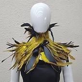 Χαμηλού Κόστους αξεσουάρ-Καρναβάλι 2026 Ρίο Καρναβάλι Σαμπά Αξεσουάρ Γυναικείου Ουράνιου Φτερού Κάπα με Σειρές Παγιέτας Πολύχρωμο Φτερό Ώμου Σα Shawl με Κορδέλα Δεσίματος Κοστούμι Επίδειξης Φεστιβάλ Βραζιλίας