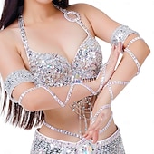 Недорогие Аксессуары для танцев-Аксессуары для самбы красные стразами и бисером аксессуары для рук для танца живота костюм для выступлений