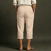 tanie Klasyczny-Męskie Lniane spodnie Spodnie capri Letnie spodnie Kieszeń Elastyczny pas Równina Komfort Oddychający Długość do łydki Codzienny Na zewnątrz Plaża Moda Styl klasyczny Niebieski Ciemny khaki Średnio