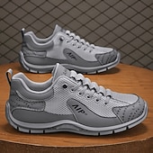 baratos Tênis Casuais-Tênis masculino em mesh e couro sintético – calçado de corrida de alto desempenho para aventuras ao ar livre e atividades físicas.