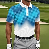 ieftine Polo de golf pentru bărbați-Bărbați Bloc Culoare Golf Tricouri polo sport Manșon scurt Tricouri de polo Rever Casual Îmbrăcăminte Atletică Imprimare 3D Nasturi Vară Albastru piscină Mov
