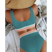 baratos Surfistas Tankinis &amp; Bikinis-Women's Regular Surfing Tankinis &amp; Bikinis Bathing Top 2 Pieces Geometric Open Back UV Protection Elastic Sleeveless Swimwear Surfing Diving Swimming Summer