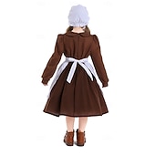  250° anniversario USA 19° secolo anni 1800 Abito da prateria Set cuffia e grembiule Lunghe Ragazza pioniera Coloniale Guerra rivoluzionaria Costume Ragazze Halloween Carnevale 4 luglio Bambini