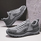 baratos Tênis Casuais-Tênis masculino em mesh e couro sintético – calçado de corrida de alto desempenho para aventuras ao ar livre e atividades físicas.