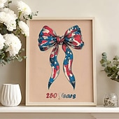  Amerikanische Flagge Schleife Druck – 250 Jahre Amerika Wandkunst Vereinigte Staaten Semiquincentennial Poster USA 250. Jubiläum