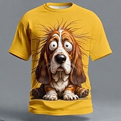  Homens Animal Engraçado Camiseta Manga Curta Camiseta Impressão 3D Gola Redonda Camisa Exagerado Designer Festa Feriado Amarelo cáqui Amarelo 2 Verão Primavera Roupa S M L XL XXL XXXL
