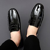 economico Mocassini casual-Per uomo Casual Quotidiano Pelle PU Confortevole Mocassino Rosso marrone Nero Bianco