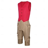 billige Kostymer for menn-Haveventyrer Stråhattpirat Cosplay kostyme Drakter Anime for Herre Voksne Halloween Karneval Maskerade Feriereise Ytelse Comic Con