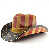  250° anniversario USA Western Cappello da Cowboy Cappello da cowgirl Cowgirl Cowboy Cowboy del West Costume Unisex Mascherata 4 Luglio Feste Giorno dell'Indipendenza Adulti Cappello Tutte le stagioni