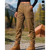 お買い得  ボトムス-女性用 カーゴパンツ ハイキング パンツ 冬用コート フリースパンツ 春 秋 アウトドア レギュラー 保温 防水 防風 パンツ 弾性ウエスト ブラック アーミーグリーン キャンピング＆ハイキング 狩猟 ゴルフ S M L XL XXL