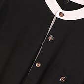 economico Maglietta casual Henley-Per uomo Maglia Henley Maglietta Manica Corta Henley Estate Blocco di colori Moda Designer Casual Tasca Bottoni Casuale Quotidiano All'aperto Blu Nero Marrone Maglietta Top per Uomo