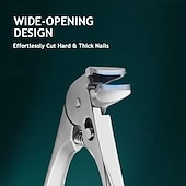 levne Osobní péče a zdraví-černé zahnuté kleštičky na nehty, ergonomické &amp;snadné pro seniory, široký rozevření čelistí, šikmý nástroj na zastřihování hlav, ultra široký rozevření čelistí, odolný zastřihovač s protiskluzovou