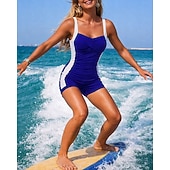 رخيصةأون تنجيد السباحة وبيكيني-نسائي تانكيني مكشكش ثوب السباحة قطعتين حجب الألوان حماية UV مطاط بدون كم ملابس السباحة تزلج على الماء غوص سباحة الصيف