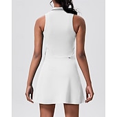 levne Dámské šaty-Dámské Jednobarevné Tenisové šaty Sportovní šaty Bez rukávů Zapni Kapsy Odvod vlhkosti Prodyšné Tenis Běh Zdatnost Šaty Bílá Růžová Modrá Oblečení na tenis