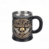  Vanhan f*ckers clubin elinikäinen jäsenmuki, 10oz keraaminen kahvikuppi vintage-luurankodesignilla, rohkea huumorijuoma jokapäiväiseen käyttöön, vanhan runkkarin vitsilahja miehille &Old Fuckers