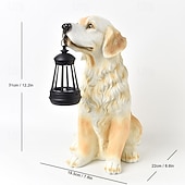 economico Illuminazione vialetto-1 pezzo di luce solare impermeabile per esterni a forma di cane, decorazione per giardino, prato, vialetto, luce solare da giardino in resina a forma di cucciolo, illuminazione d'accento per