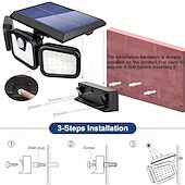 Недорогие Уличные огни-Уличные солнечные светильники с датчиком движения, прожекторы, охранные светильники на солнечных батареях, водонепроницаемость IP65.