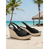cheap Women-Women's Strappy Metallic Wedge Sandals – Comfortable and Elegant for Island and Cruise Vacations