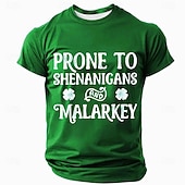 economico T-shirt 3D da Uomo-San Patrizio Per uomo Grafico Trifoglio Irlandese fortunato Maglietta Manica Corta maglietta Stampa 3D Girocollo Camicia Quotidiano Designer Casual Sport all'Aperto Ferie Uscire Blu verde 1# Verde 2#