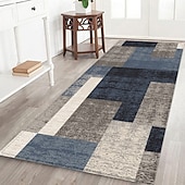 baratos Tapetes e tapetes e tapetes-Tapete de corredor com estampa geométrica em tecido de flanela, decoração para casa, tapete de entrada à prova de poeira, absorvente e macio para banheiro.