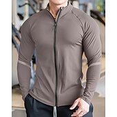 levne Běžecké tričko a tílka-Pánské Jednobarevné Koşu Tişörtü Stahovací tričko Jaro Podzim Zapni Dlouhý rukáv Rychleschnoucí Komprese Odvod vlhkosti Cvičení v tělocvičně Aktivní trénink Cvičení Černá Bílá Šedá sportovní oblečení