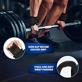 billiga Helkroppsmassage-2 st tyngdlyftningskrokar med handledsbandage handledsrem gym fitnesskrok viktrem pull-ups kraftlyftningshandskar
