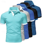 economico Polo classica da uomo-Per uomo Polo Maglia da golf Casuale Sportivo Classico Manica Corta Essenziale Tinta unica Semplice 5 pezzi Confezione multipla Estate Primavera Tutte le stagioni Vestibilità aderente 1 2 3 4 5 6 Polo