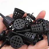 abordables Riego e irrigación-50 cestas de fertilizante de plástico resistentes para plantas con tapa de cúpula: liberación automática de nutrientes, drenaje de fondo abierto, macetas apilables para viveros de interior/exterior,