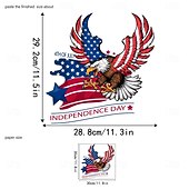  2 db-os amerikai függetlenség napi sas falmatrica ünnepi hangulattal, dekoratív öntapadós matricákkal