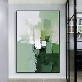 Χαμηλού Κόστους Ελαιογραφίες-χειροποίητη ελαιογραφία καμβά τέχνη τοίχου διακόσμηση πράσινο αφηρημένη υφή ζωγραφική σαλόνι είσοδος διακόσμηση διακόσμηση σπιτιού τυλιγμένο χωρίς πλαίσιο μη τεντωμένο ζωγραφική