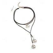 ieftine Coliere &amp; Pandative-1 buc Colier Choker Lănțișor For Unisex Zilnic Stradă Cadou Aliaj Peteci Dublu Stratificat