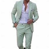 Недорогие Повседневные костюмы-Мужские повседневные пляжные свадебные пиджаки с узором зебра розовые небесно-голубые модные легкие полосатые приталенные 2-х предметные с единственной пуговицей на два кнопки