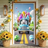 Χαμηλού Κόστους Γκαράζ &amp; Πινακίδες Πόρτας-Πάσχα Αφίσες Κάλυμμα πόρτας Πανό εξωτερικού χώρου Rabbit χαριτωμένο στυλ 3D Πάρτι Κοιτώνας Δωμάτιο Εφήβων Κοιτώνας Κολλεγίου Υπνοδωμάτιο Guys Man Cave Frat Φόντα λήψης Διακόσμηση Σπιτιού