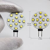 رخيصةأون أضواء LED ثنائي الدبوس-مصباح LED G4، مزود بوظيفة حماية من التداخل الكهرومغناطيسي، أبيض/أبيض دافئ، ثنائي الأطراف، قرص LED، طرف جانبي JC، جهد منخفض 12-24 فولت تيار متردد/مستمر، مؤشر تجسيد اللون 85، 350 لومن، 10 قطع