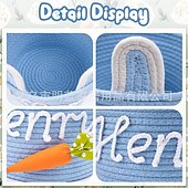 Недорогие Необычные игрушки-Корзинка в виде пасхального кролика, сделанная своими руками, пустая белая хлопковая веревочная сумка для поиска пасхальных яиц с ушками, многоразовое персонализированное подарочное ведерко для детей, малышей, девочек и мальчиков (пустое для самостоятельн