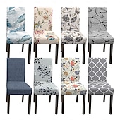 economico Fodera per sedia da pranzo-Coprisedile e coprisedile per sedia da pranzo e sgabello resistenti all'acqua, coprisedili in poliestere con stampa geometrica, elasticizzati e lavabili, per cucina, sala da pranzo e casa