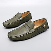 billiga Casual loafers-Herrloafers i läder – bekväma slip-ons för vardagsbruk, kontor och resor