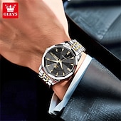 billige Kvartsklokker-Ny Olevs herreklokke for forretningsbruk, kvarts, med lysende kalender og ukevisning, diamantbesatt, uformell og moteriktig vannavstøtende sportsklokke for menn