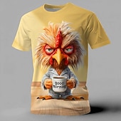  Per uomo Animale Pulcino Divertente Maglietta Manica Corta maglietta Stampa 3D Girocollo Camicia Esagerato Designer Feste Ferie Blu Bianco Giallo Estate Primavera Abbigliamento S M L XL XXL XXXL