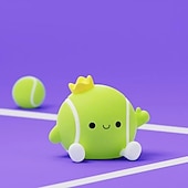 billige Dekorative lys-Tennis nattlampe i silikon med kran, myk LED-nattlampe med berøringskontroll, 2 dimbare nivåer, øyevennlig glød, oppladbar nattlampe til barnerom, søt gave til tenniselskere