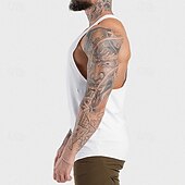 preiswerte Lauf-T-Shirts &amp; Tanktops-Herren Einfarbig Workout-Tanktop Lauf-Tanktop Fitness-Tanktop Sommer Ärmellos Schnelltrocknend Kompression Feuchtigkeitsableitend Fitnesstraining Aktives Training Übung Schwarz Weiß Rote