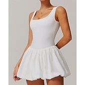 economico Abbigliamento Tennis da donna-Per donna Tinta unita Abito da tennis Gonne da tennis con pantaloncini Abito sportivo Senza Maniche Arricciato Patchwork Tasca Assorbimento degli urti Traspirante Tennis Corsa Fitness Scollo Tondo