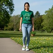  Lässige Damen-Sneaker zum St. Patrick's Day mit Strasssteinen – Kleeblatt- und Regenbogenmotiv, leichte und stylische Schuhe für Festivals, Partys und Paraden